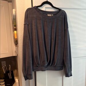 Zella Plush Relaxed Pullover Sweatshirt in Slate Blue